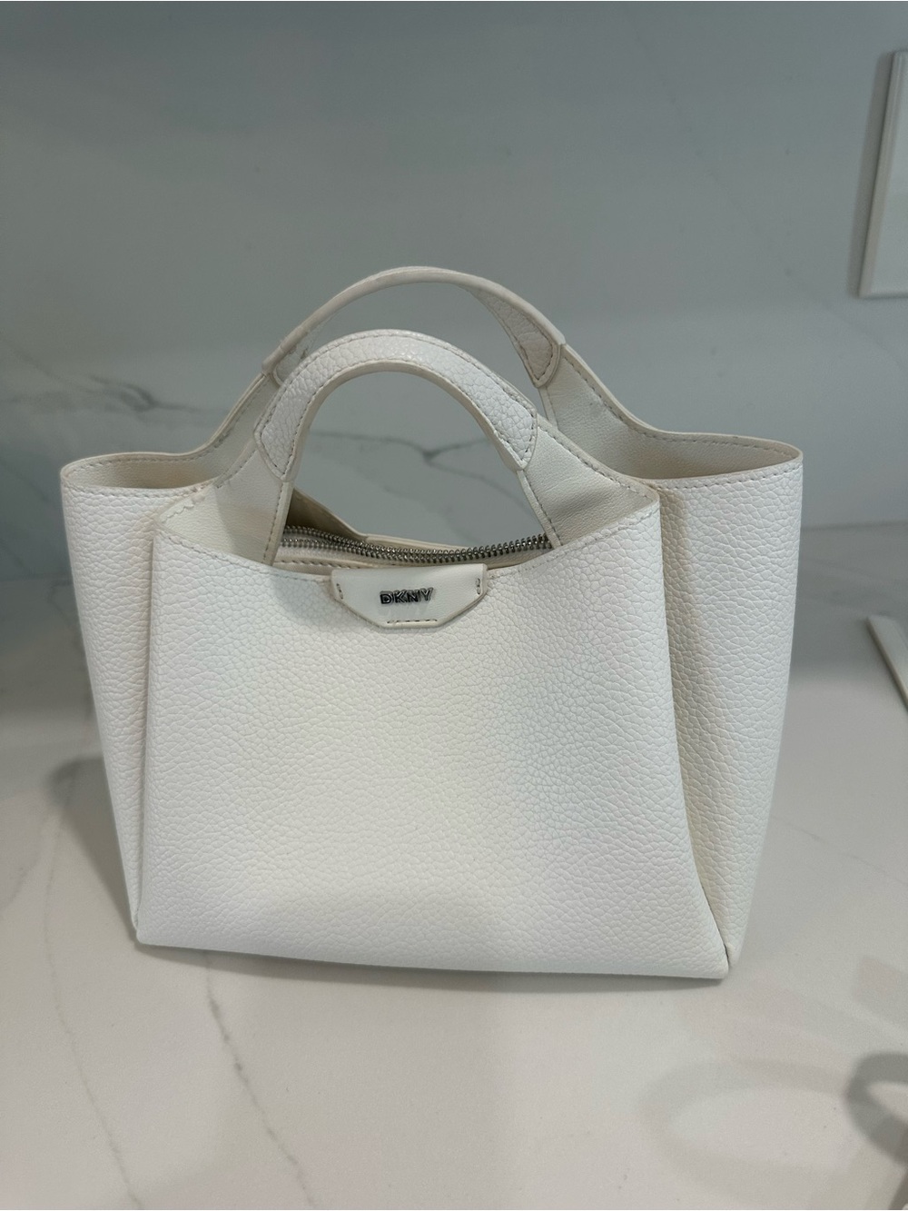 DKNY look alike White Pebbled Leather Mini Tote